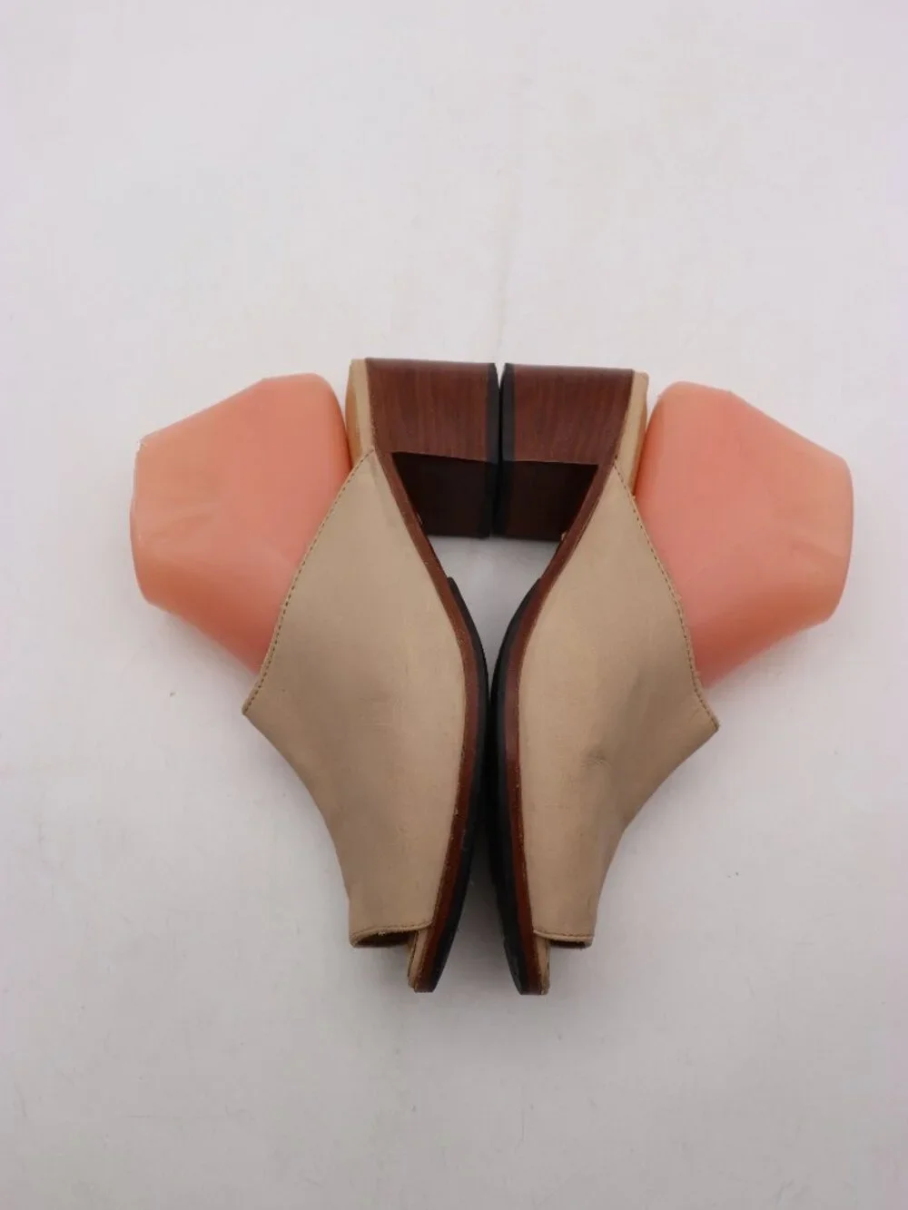 Adelante Mules Women's Size 7.5 Brown Leather Casual Slip On Block Heel  +++ P